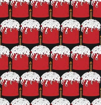 Seamless Easter pattern with Easter cakes. Ideal for holiday cards, packaging Stock Illustration