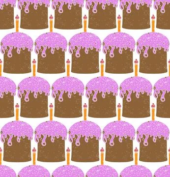 Seamless Easter pattern with Easter cakes. Ideal for holiday cards, packaging 스톡 일러스트
