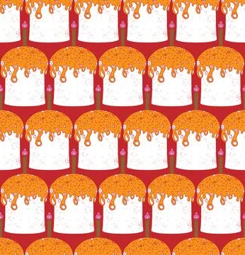 Seamless Easter pattern with Easter cakes. Ideal for holiday cards, packaging Stock Illustration