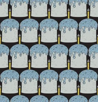 Seamless Easter pattern with Easter cakes. Ideal for holiday cards, packaging Stock Illustration
