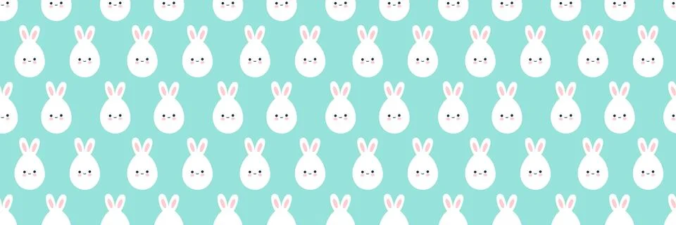 Seamless Easter pattern with eggs with rabbit ears Stock Illustration