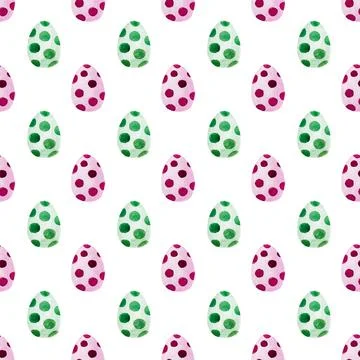 Seamless Easter pattern. Eggs texture. Watercolour spring art. Design eleme.. Illustrazione stock