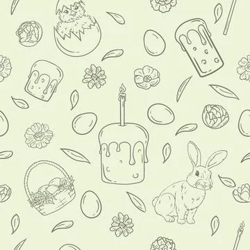 Seamless Easter pattern for gift paper 스톡 일러스트