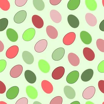 Seamless easter pattern. , green, light green, pink, coral, dark green eggs o 스톡 일러스트