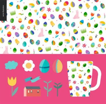 Seamless Easter pattern Stock Illustration