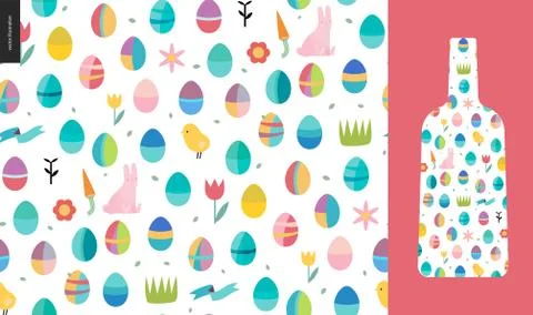 Seamless Easter pattern Stock Illustration