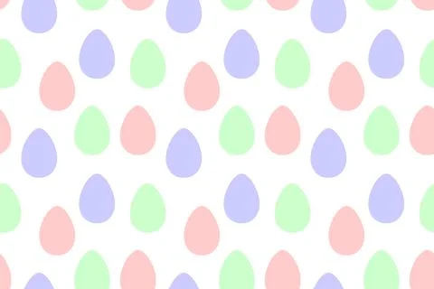 Seamless easter pattern with ornamental eggs. Vector pastel multicolor holida Stockillustratie