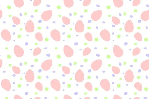 Seamless easter pattern with ornamental eggs and dots. Vector pastel multicol 스톡 일러스트