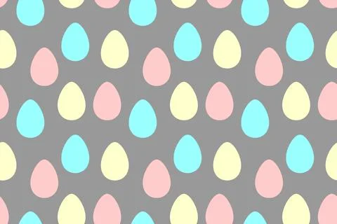 Seamless easter pattern with ornamental eggs. Vector pastel multicolor holida 库存插图