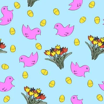 Seamless easter pattern. Vector. Stock Illustration