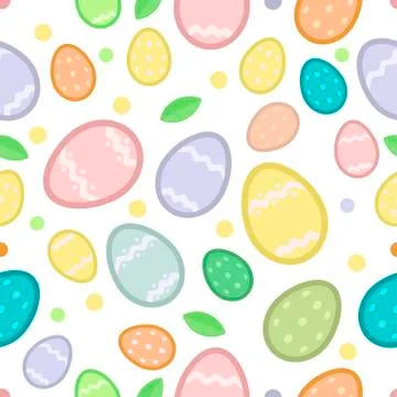 Seamless easter pattern on white backgrounds 스톡 일러스트