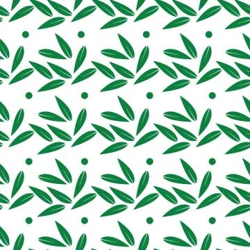 Seamless ecology pattern with leaves and circles. Vector, EPS10 Stock Illustration