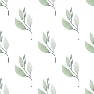 Seamless ecology pattern with leaves. Stock Illustration
