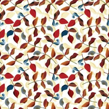 Seamless ecology pattern with leaves. Vector, EPS10 Stock Illustration