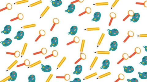 Seamless Education Pattern Animation with School Icons and Learning Elements Stock Footage 346186038