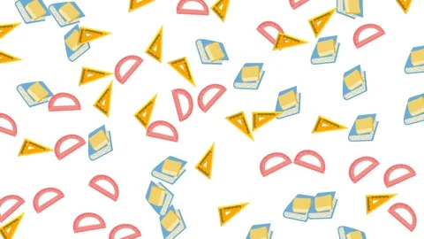 Seamless Education Pattern Background with School Supplies and Academic Symbols Stock Footage 346186058