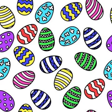 Seamless eggs pattern. Stock Illustration