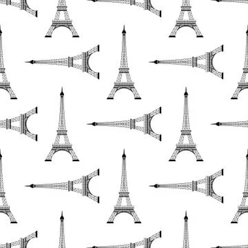 Seamless of Eiffel tower Illustrazione stock