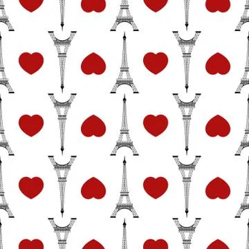 Seamless of Eiffel tower イラスト素材