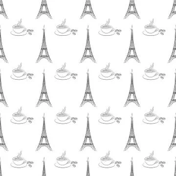 Seamless of Eiffel tower イラスト素材