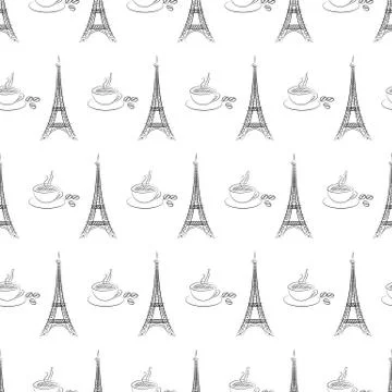 Seamless of Eiffel tower Illustrazione stock
