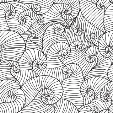 Seamless elegant seamless pattern with decorative waves, design element Stock Illustration