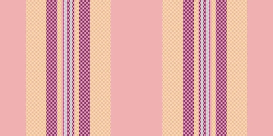 A seamless, elegant striped pattern featuring soft pink, peach, and deep mage Stock Illustration