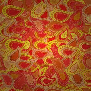 Seamless Elegant vector texture with floral elements. Doodles yellow, red and or Stock Illustration