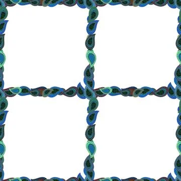 Seamless Elegant vector texture with floral elements. Doodles gray, white and bl Illustrazione stock