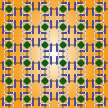 Seamless of the elements dark yellow background. Illustrazione stock