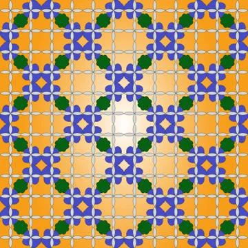 Seamless of the elements dark yellow background. Stock Illustration