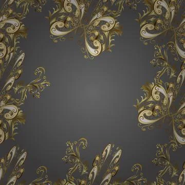 Seamless. Elements in gray, brown and beige colors. Vector illustration. For des Stock Illustration