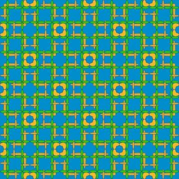 Seamless of the elements green and orange color on blue scy colo Stock Illustration