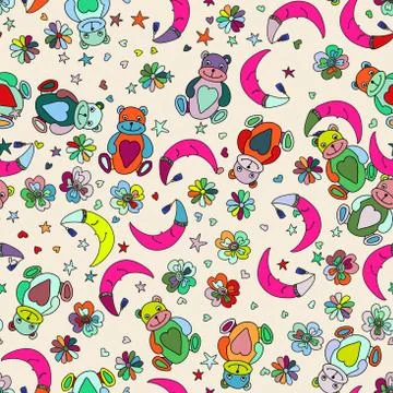 Seamless elements on night theme. EPS 8 イラスト素材