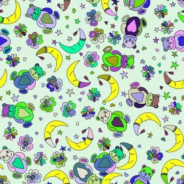 Seamless elements on night theme. EPS 8 Illustrazione stock