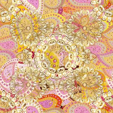 Seamless. Elements in yellow, neutral and beige colors. For design textiles, pap Illustrazione stock