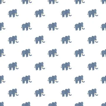 Seamless elephant pattern design for children's textiles Illustrazione stock