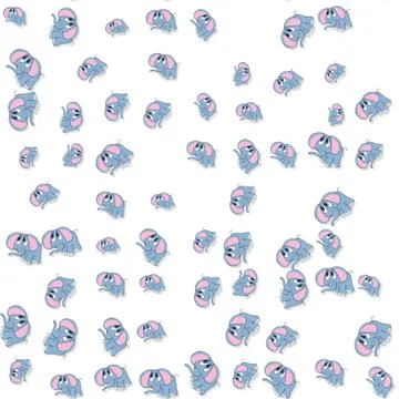 Seamless elephant pattern with drop shadow on white Stock-Illustration