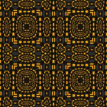 Seamless ellipses and squares pattern yellow gray green Stock Illustration