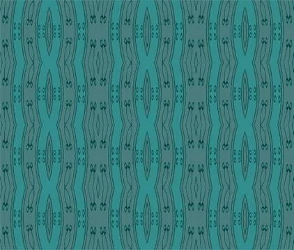 Seamless ellipses and stripes pattern turquoise gray Stock Illustration