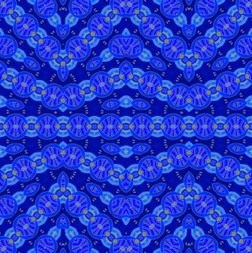 Seamless ellipses pattern blue green Stock Illustration