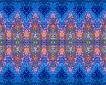 Seamless ellipses pattern blue red Stock Illustration