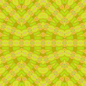 Seamless ellipses pattern lime green orange purple Stock Illustration