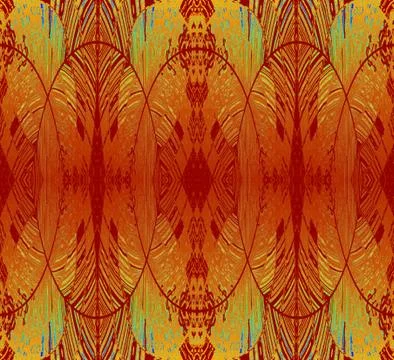 -Seamless ellipses pattern orange red brown Stock Illustration