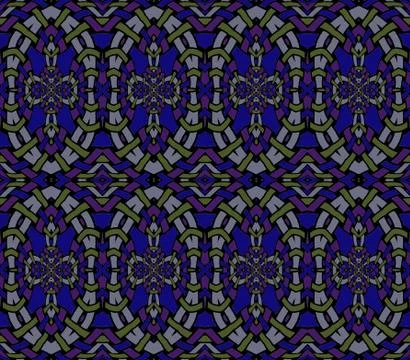 Seamless ellipses pattern purple blue green gray Stock Illustration