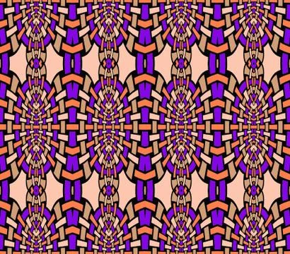 Seamless ellipses pattern purple orange beige Stock Illustration
