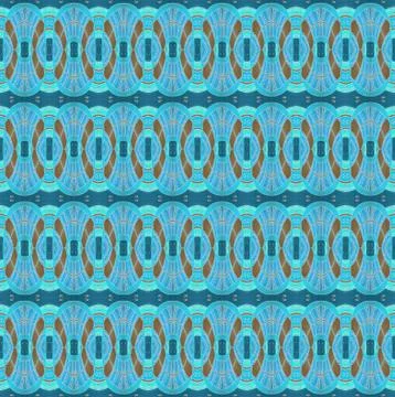 Seamless ellipses pattern turquoise blue brown Stock Illustration
