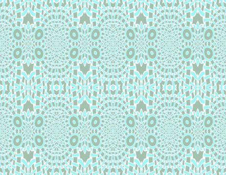 Seamless ellipses pattern turquoise green white Stock Illustration