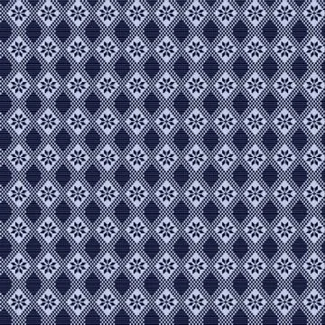 Seamless embroidered vector decorative flora bloom pattern in the style of a  스톡 일러스트