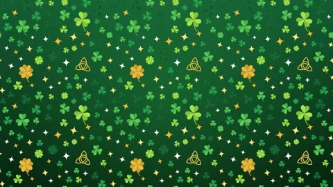 Seamless emerald pattern of shamrocks 스톡 동영상 348330454